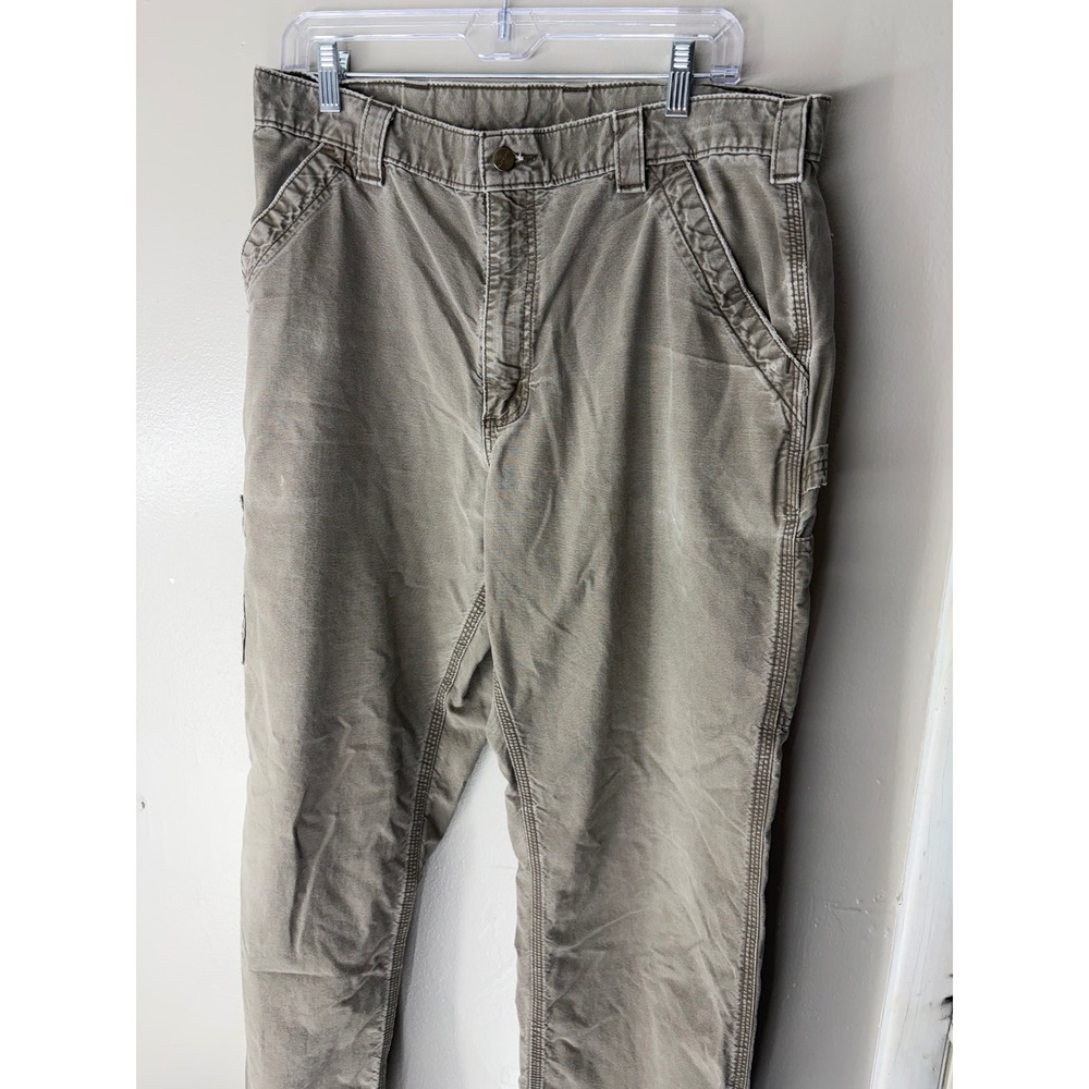 Carhartt 100135 Mens Washed Duck Canvas Carpenter Work Pants Gray Distressed